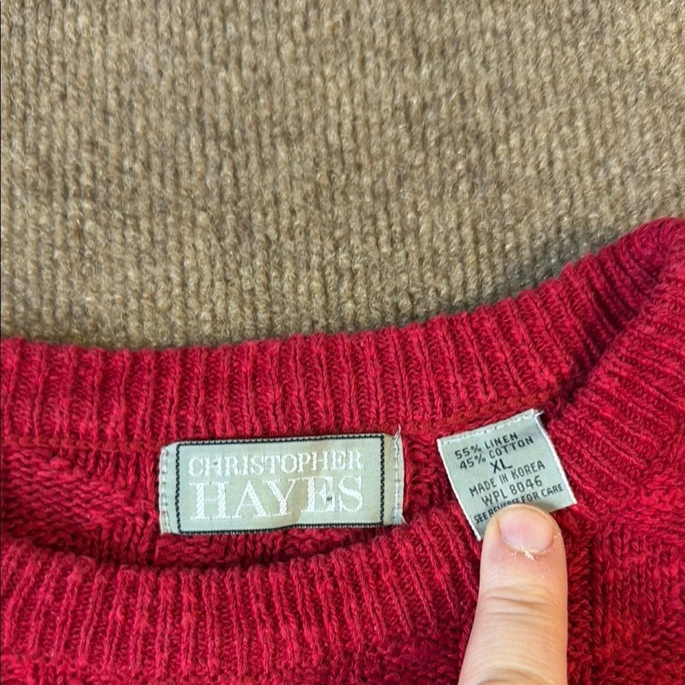 VINTAGE Christopher Hayes Sweater Mens X-Large Linen Cotton